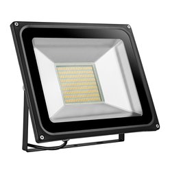 LED reflektor 100W černý, 230V, venkovní, teplá bílá