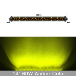 LED rampa slim 60W, optika 6D dálková, žluté plexi, 12-24V